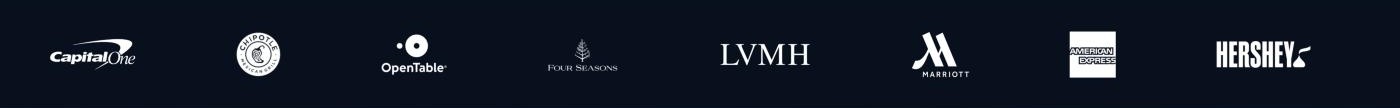 Capital One, Chipotle, OpenTable, Four Seasons, LVMH, Marriott, American Express, Hershey